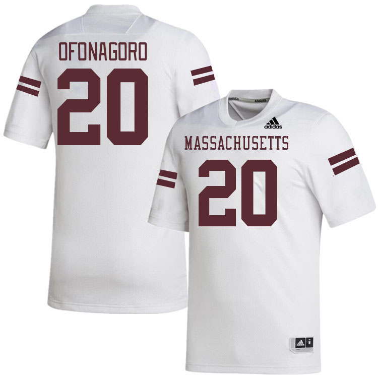 Massachusetts Minutemen #20 Godson Ofonagoro College Football Jerseys Stitched-White